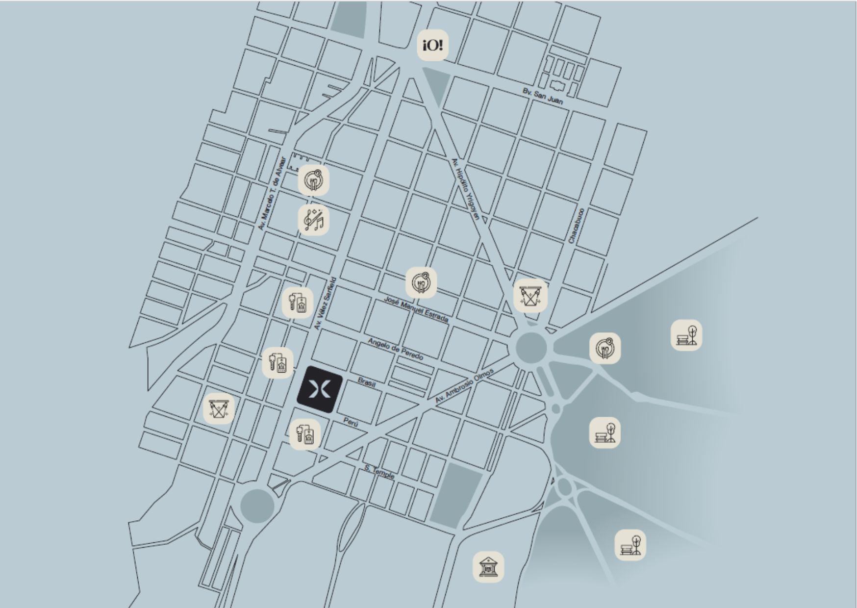 Mapa de ubicación en Nueva Córdoba